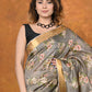 Very Much Indian Designed By VMI - Handloom Moonga Tussar Silk Saree With Digital Floral Print | Swadesiicart