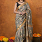 Very Much Indian Designed By VMI - Handloom Moonga Tussar Silk Saree With Digital Floral Print | Swadesiicart