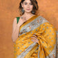 Very Much Indian Designed By VMI - Handloom Pure Tussar Silk Saree With Beautiful Madhubani Print - Yellow | Swadesiicart