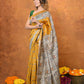Very Much Indian Designed By VMI - Handloom Pure Tussar Silk Saree With Beautiful Madhubani Print - Yellow | Swadesiicart