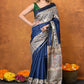 Very Much Indian Designed By VMI - Handloom Pure Tussar Silk Saree With Beautiful Madhubani Print - Blue | Swadesiicart