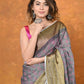 Very Much Indian Designed By VMI - Handloom Pure Organic Natural Linen Saree - HandBlock Printed | Swadesiicart
