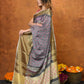 Very Much Indian Designed By VMI - Handloom Pure Organic Natural Linen Saree - HandBlock Printed | Swadesiicart