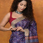 Very Much Indian Designed By VMI - Handloom Pure Organic Natural Linen Saree - HandBlock Printed | Swadesiicart