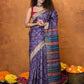 Very Much Indian Designed By VMI - Handloom Pure Organic Natural Linen Saree - HandBlock Printed | Swadesiicart