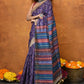 Very Much Indian Designed By VMI - Handloom Pure Organic Natural Linen Saree - HandBlock Printed | Swadesiicart