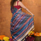 Very Much Indian Designed By VMI - Handloom Pure Organic Natural Linen Saree - HandBlock Printed | Swadesiicart