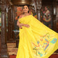 Very Much Indian Authentic Handloom Pure Cotton Paithani with Traditional Peacock Pallu - Lime Yellow | Swadesiicart