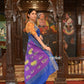 Very Much Indian Authentic Handloom Pure Cotton Paithani with Handcrafted Swan Pallu - Marine Blue | Swadesiicart