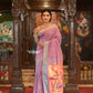 Very Much Indian Authentic Handloom Pure Cotton Paithani with Handcrafted Peacock Pallu - Dual tone Blue Pink | Swadesiicart