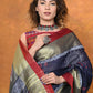 Very Much Indian Designed By VMI - Handloom Pure Organic Natural Linen Saree - HandBlock Printed | Swadesiicart