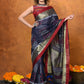 Very Much Indian Designed By VMI - Handloom Pure Organic Natural Linen Saree - HandBlock Printed | Swadesiicart