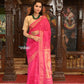 Very Much Indian Authentic Handloom Pure Cotton Paithani with Handcrafted Radhakrishna Pallu - Rani Pink | Swadesiicart