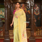 Very Much Indian Authentic Handloom Pure Cotton Paithani with Handcrafted Asawali Pallu - Lime Yellow | Swadesiicart