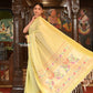 Very Much Indian Authentic Handloom Pure Cotton Paithani with Handcrafted Asawali Pallu - Lime Yellow | Swadesiicart