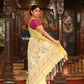 Very Much Indian Authentic Handloom Pure Cotton Paithani with Handcrafted Asawali Pallu - Lime Yellow | Swadesiicart