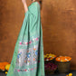Very Much Indian EXCLUSIVE! Handloom Pure Cotton Paithani With Asawali Pallu - Sea Green | Swadesiicart