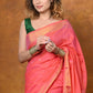 Very Much Indian EXCLUSIVE! Handloom Pure Cotton Paithani With Asawali Pallu - Pink Peach | Swadesiicart