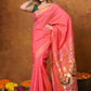 Very Much Indian EXCLUSIVE! Handloom Pure Cotton Paithani With Asawali Pallu - Pink Peach | Swadesiicart