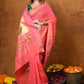 Very Much Indian EXCLUSIVE! Handloom Pure Cotton Paithani With Asawali Pallu - Pink Peach | Swadesiicart