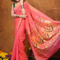 Very Much Indian EXCLUSIVE! Handloom Pure Cotton Paithani With Asawali Pallu - Pink Peach | Swadesiicart