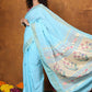 Very Much Indian EXCLUSIVE! Handloom Pure Cotton Paithani With Asawali Pallu - Sky Blue | Swadesiicart
