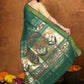 Very Much Indian EXCLUSIVE! Handloom Pure Cotton Paithani With Asawali Pallu - Dark Green | Swadesiicart