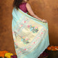 Very Much Indian EXCLUSIVE! Handloom Pure Cotton Paithani With Asawali Pallu - Light Blue | Swadesiicart
