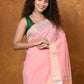 Very Much Indian EXCLUSIVE! Handloom Pure Cotton Paithani With Peacock Pallu - Fresh Peach | Swadesiicart