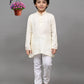 Bluesaanchi White Self-Design Embroidered Kurta Set – Timeless & Sophisticated for Your Little One | Swadesiicart