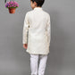 Bluesaanchi White Self-Design Embroidered Kurta Set – Timeless & Sophisticated for Your Little One | Swadesiicart