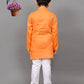 Bluesaanchi Orange Self-Design Embroidered Kurta Set – Bold & Stylish for Your Little One | Swadesiicart
