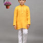 Bluesaanchi Yellow Self-Design Embroidered Kurta Set – Bright & Joyful for Your Little One | Swadesiicart