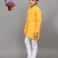 Bluesaanchi Yellow Self-Design Embroidered Kurta Set – Bright & Joyful for Your Little One | Swadesiicart