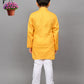 Bluesaanchi Yellow Self-Design Embroidered Kurta Set – Bright & Joyful for Your Little One | Swadesiicart