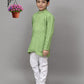 Bluesaanchi Light Green Embroidered Kurta Set – Fresh & Charming for Your Little One | Swadesiicart