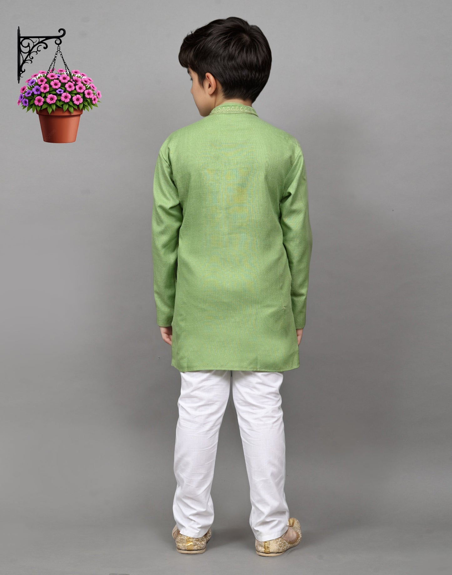 Bluesaanchi Light Green Embroidered Kurta Set – Fresh & Charming for Your Little One | Swadesiicart