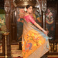 Very Much Indian Authentic Handloom Pure Cotton Paithani with Handcrafted Peacock Pallu - Powder Blue Gold | Swadesiicart