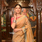 Very Much Indian Authentic Handloom Pure Cotton Paithani with Handcrafted Peacock Pallu - Powder Blue Gold | Swadesiicart