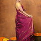 Very Much Indian Designed by VMI - High Quality Mul Cotton Handloom Woven with Sleek Border and Flower Buttis - Magenta Pink | Swadesiicart