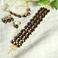 Mominos Fashion Johar Kamal Gold-Polished Finish Stone Choker For Women (Brown) | Swadesiicart