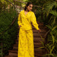 Pomcha Jaipur Gaurangi Ira Yellow Embroidery Co-Ord Set - Swadesiicart