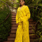 Pomcha Jaipur Gaurangi Ira Yellow Embroidery Co-Ord Set - Swadesiicart