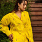 Pomcha Jaipur Gaurangi Ira Yellow Embroidery Co-Ord Set - Swadesiicart