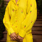 Pomcha Jaipur Gaurangi Ira Yellow Embroidery Co-Ord Set - Swadesiicart