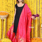 Very Much Indian Rajsi - Handloom Pure Silk Paithani Dupatta With Beautiful Zari Work and Handwoven Buttis - Pink | Swadesiicart