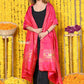 Very Much Indian Rajsi - Handloom Pure Silk Paithani Dupatta With Beautiful Zari Work and Handwoven Buttis - Pink | Swadesiicart