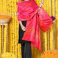 Very Much Indian Rajsi - Handloom Pure Silk Paithani Dupatta With Beautiful Zari Work and Handwoven Buttis - Pink | Swadesiicart