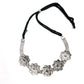 Mominos Fashion Johar Kamal Silver-Plated Brass Finish Rose Design Choker For Women (Silver) | Swadesiicart