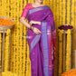 Very Much Indian Rajsi - Handloom Pure Cotton Paithani With Radha Krishna Pallu - Dual Tone Purple | Swadesiicart